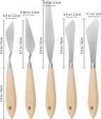 5Pcs Palette Knives Set with Wooden Handle - Image 2