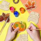 36PCS Wooden Thanksgiving Decoration Fall Ornaments to Paint Happy Thanksgiving - Image 3