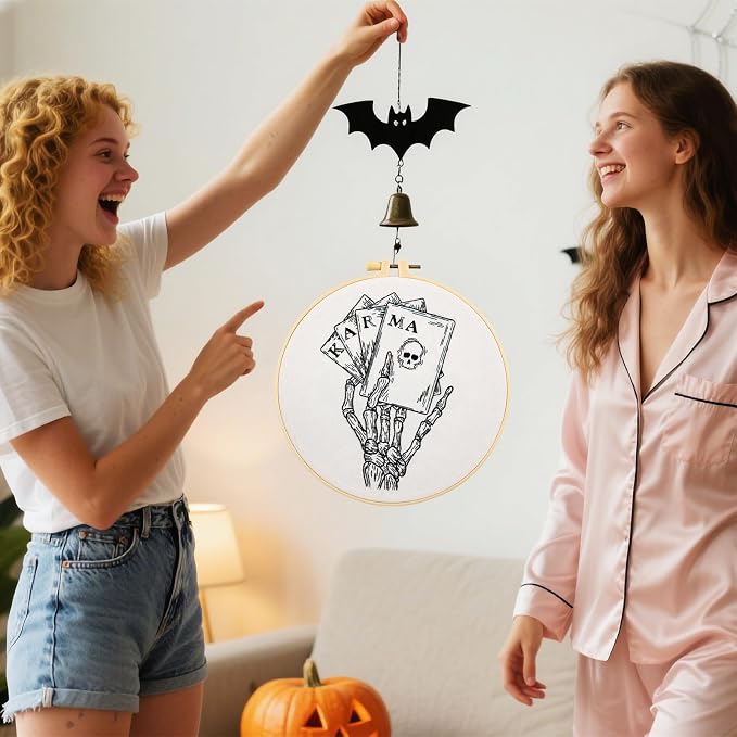 Gothic Tarot Embroidery Kits for Beginners Adults, Halloween Hand Bone - Image 6