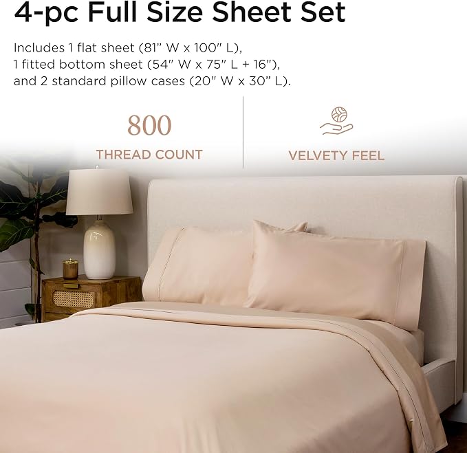 Threadmill Luxury 800 Thread Count Full Size 100% Cotton Sheets - Image 2