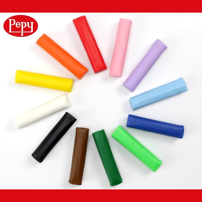 Pepy Plastilina Reusable and Non-Drying Modeling Clay; Box of 12-Color Sticks - Image 2