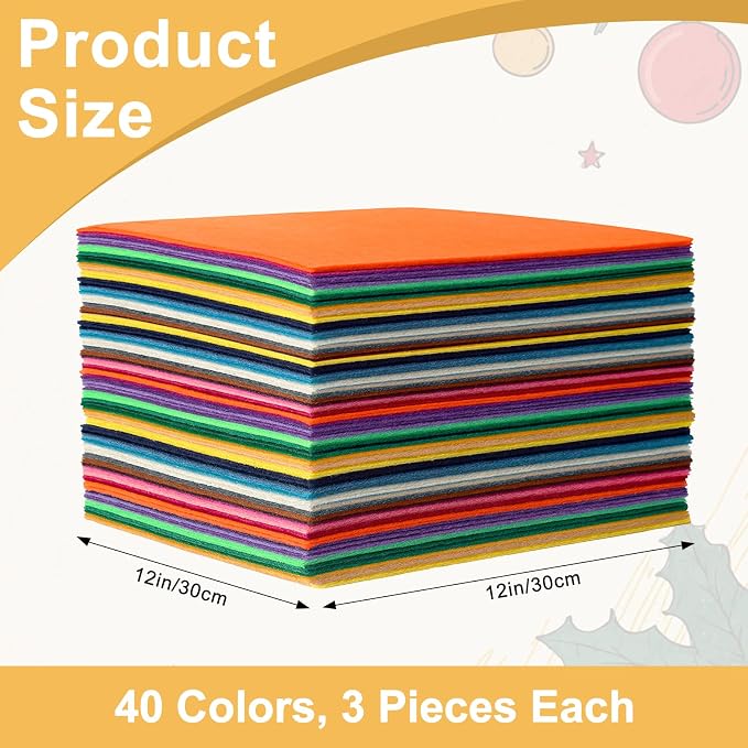 120 PCS, 1mm Stiff Felt Fabric Sheets - Image 2