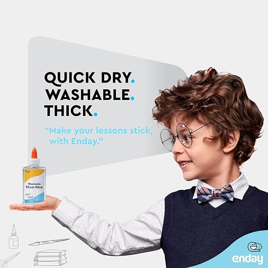 Enday Clear Glue 5oz for Slime – Liquid Craft Adhesive, Dries Clear, Teacher - Image 8