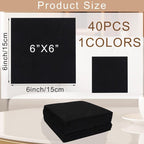 40 Pcs Stiff Felt Fabric Sheet for Crafts, 1mm Thick and 6”x6”Black Felt Fabric - Image 2
