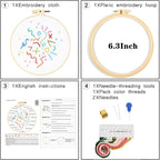 Beginners Embroidery Stitch Practice Kits, Easy Hand Embroidery Starters Kit - Image 6