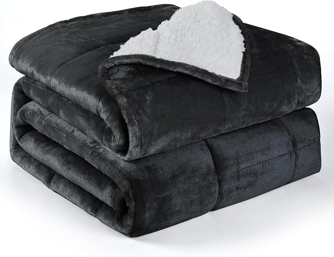 Alomidds Weighted Blanket with Soft Plush Fleece, Throw Blanket with Cozy Warm by Alomidds