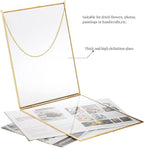 AVLA Brass Hanging Photo Frame, 11x14 Inch Double Glass Floating Display - Image 4