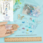 SUNNYCLUE 128Pcs Butterfly Keychain Making Kit Butterflies Beads Colorful - Image 3