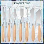 Honoson 7 Pieces Painting Knife Set Spatula Palette Knife Stainless Steel - Image 2