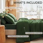 MUXHOMO 7 Pieces King Comforter Set, Seersucker Bed in a Bag King Size - Image 4