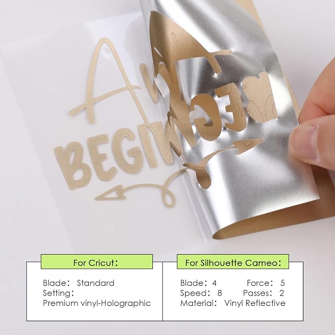 HTVRONT Special Permanent Vinyl 9 PCS 12"x12" Gold Matte Metallic Permanent - Image 5