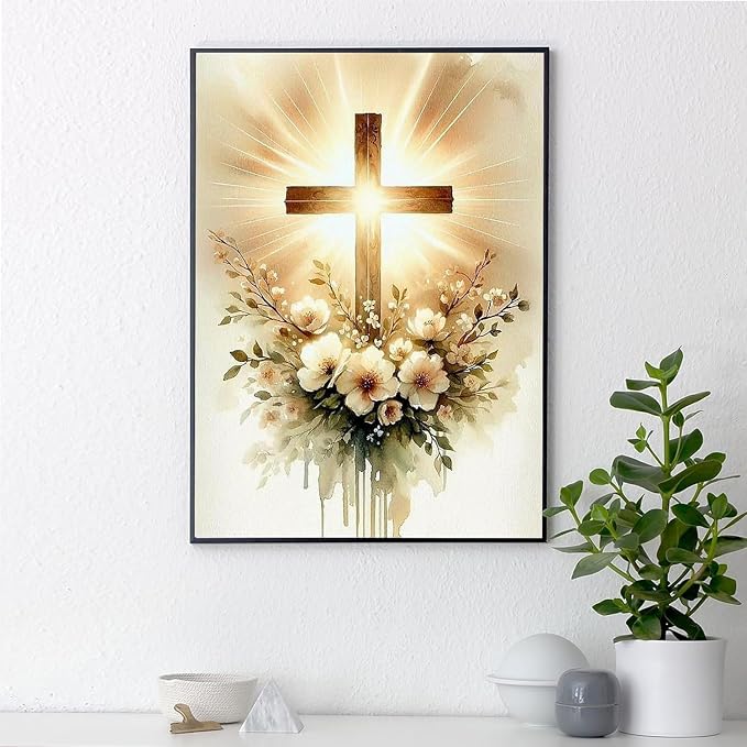 MjhRcll Crucifixion Stamped Cross Stitch Kits, Cross Stitch Ornament Kits - Image 4