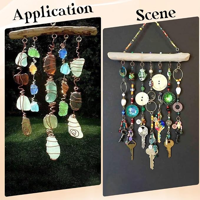 15 Inch 5 Hook Driftwood Wall Hanging Wall Mounted Jewelry Holder Decor Natural - Image 6