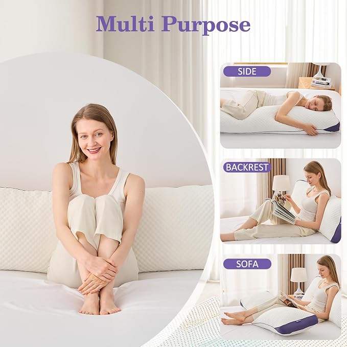 HOMELAB Adjustable Shredded Memory Foam Body Pillow, Cooling Long Pillow - Image 4