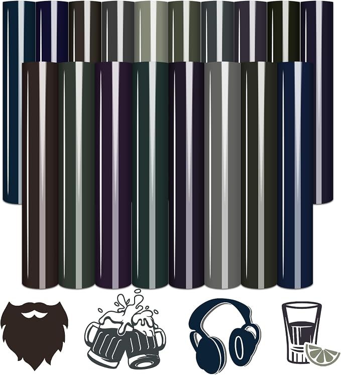 Tintnut Dark Color HTV Heat Transfer Vinyl, easy cut & weed, stretch washable by Tintnut