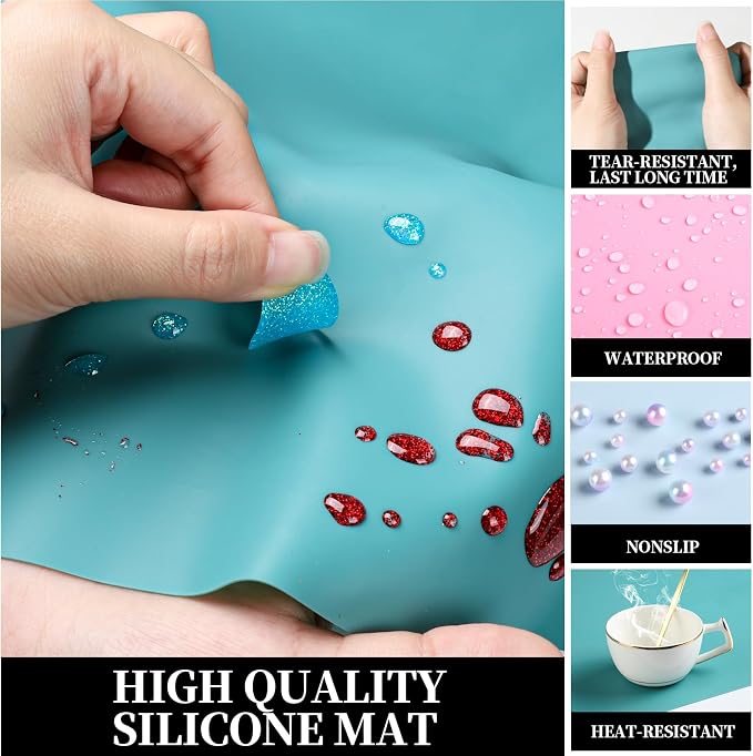 LEOBRO Silicone Mat for Crafts, Craft Mats for Resin Molds, Jewelry Making - Image 4