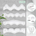 Kigley 4 Pcs Free Motion Quilting Templates Waves Acrylic Quilting Rulers - Image 2