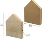 6 Inch 4 Pieces Unfinished Wooden House Shaped Blocks - Image 3