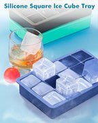 Silicone Ice Cube Trays for Freezer Set of 2, Square Ice Cubes Mold, Easy - Image 6