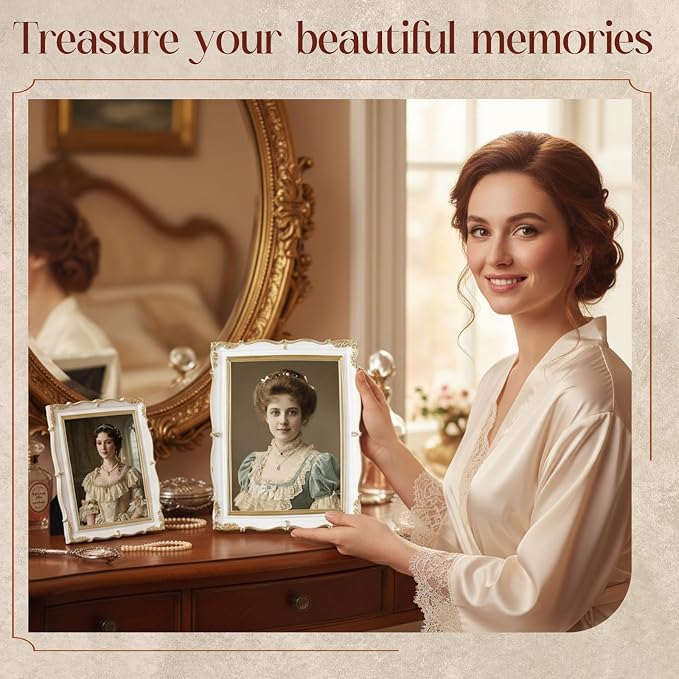 Wonderjune 3 Pcs Vintage Picture Frames Antique Set Baroque Ornate Gold Arched - Image 5
