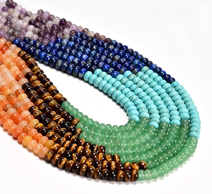 4x6mm Natural Rondelle Beads – Loose Gemstone Spacers by CAI+YI+MING