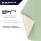 Pacific Arc Vinyl Board Cover. Self Healing and Stain Resistant Green/Ivory - Image 3