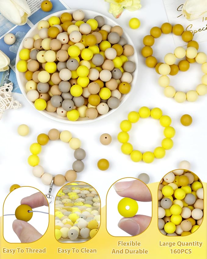 160PCS FIVEIZERO Silicone Beads - Image 3