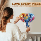 Floral Elephant Puzzles Adults Gifts Wooden 95 Pieces 8.5 * 8.1in - Image 6