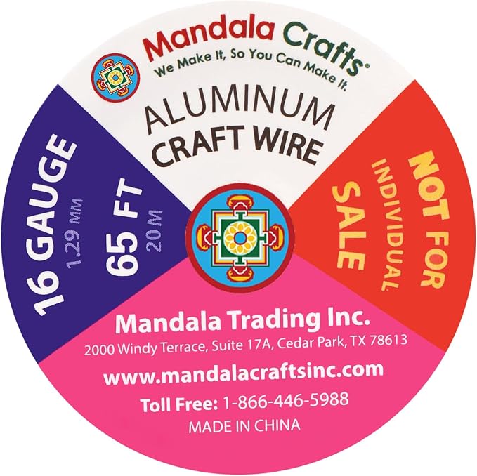 Mandala Crafts 16 GA Gold Blue Purple Assorted Anodized Aluminum Craft Wire | - Image 3