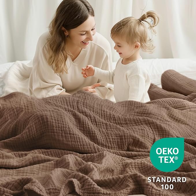 100% Cotton Muslin Blanket Large 50"x 70", Breathable and Lightweight Cotton - Image 5