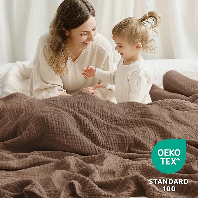 100% Cotton Muslin Blanket 50" x 60", Breathable and Lightweight Cotton Throw - Image 5