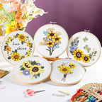 5 Pack embroidery kit for beginners Adults DIY Starter Kit, Sunflower Gifts for - Image 6