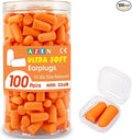 AZEN 100 Pairs Ear Plugs Bulk, NRR 32dB Soft Foam Ear Plugs by AZEN