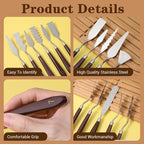 27 Pcs Palette Knife Set Stainless Steel Painting Knife Set Wood Handle Palette - Image 4