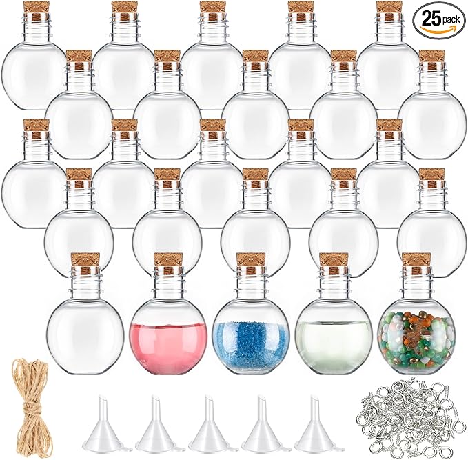 Bokon 25 Pack 1oz Plastic Mini Potion Bottles by Bokon