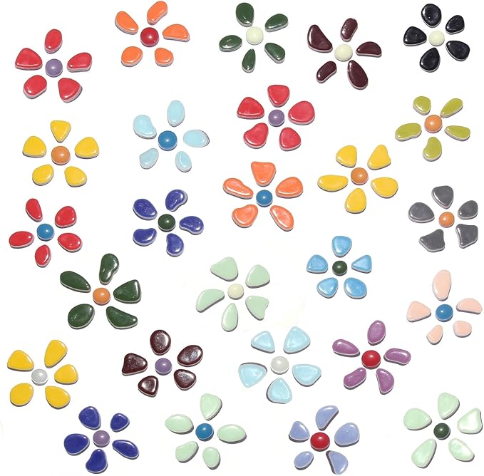 1.1 LB Ceramic Mosaic Tiles for Stepping Stones, DIY Stepping Stone Kit - Image 4