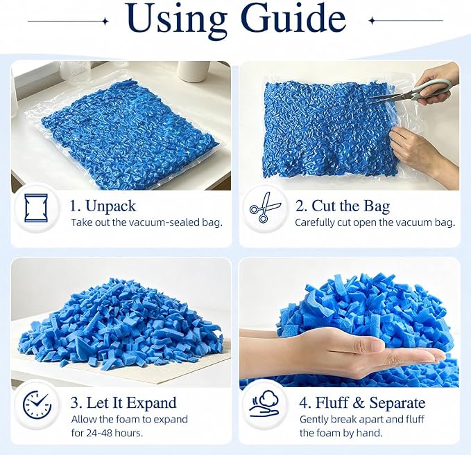 Bean Bag Filler 12lbs, Soft Supportive Pillow Stuffing Refill - Image 7