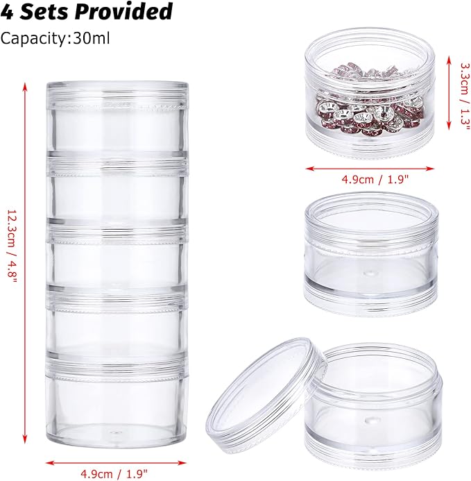 Hipiwe 4 Set Stackable Cosmetic Containers - Image 3