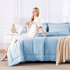 CozyLux King Size Comforter Set Baby Blue, 7 Pieces Bed in a Bag, All Season - Image 7