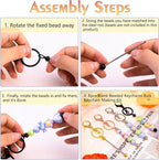 beadable keychains Bulk 8pcs Blank Keychain Making Kit Keychains Accessories - Image 4