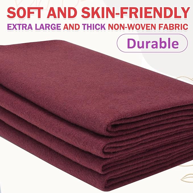 XSEINO Burgundy Large Felt Fabric 72" X 36 ", 1.4 mm Thick Soft Felt Fabric - Image 6