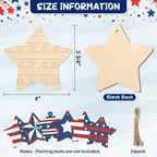 COCHIE 4th of July Stars Wood Crafts to Paint Set of 24, Memorial Day - Image 2