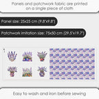 Lavender Patchwork Cotton Fabric Panel – 6 Designs + Bonus Sheet 29.5×19.6 inch - Image 4