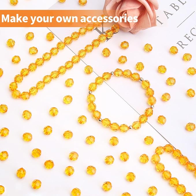 BONNY BOXX 500pcs 8mm Acrylic Faceted Round Crystal Beads Transparent - Image 4