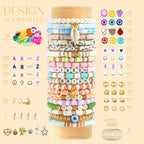 Sunlode Clay Beads Bracelet Making Kit, 3 Boxes 15, Charms and Elastic Strings - Image 2