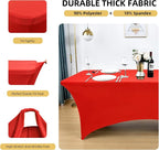 2-Pack 6ft Red Spandex Table Covers - Image 2