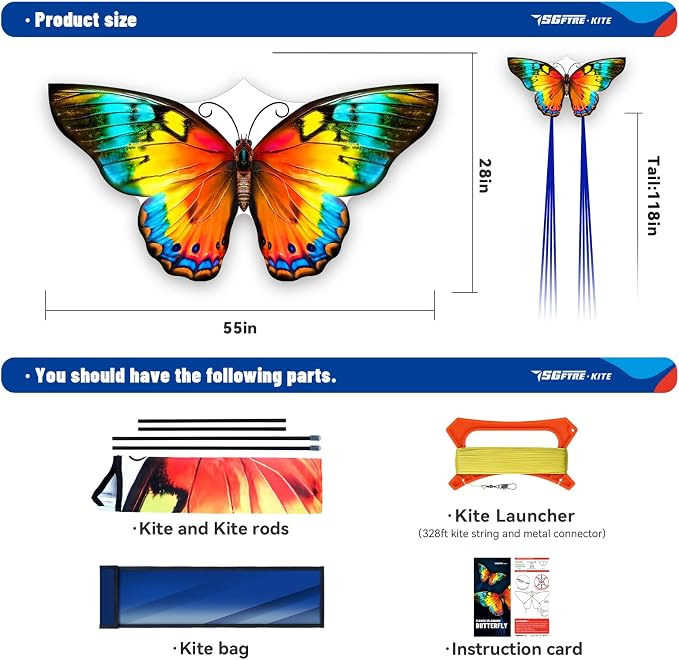 SGftre Butterfly Kites for Kids and Adults, Extremely Easy to Fly for Beginners - Image 5