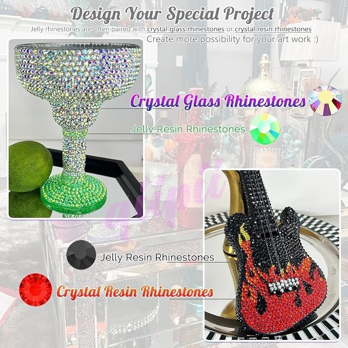 qiipii 24 Color 7200pcs 4mm Jelly Resin Rhinestones - Image 8