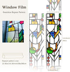 Original Hand Drawn Faux Stained Glass Window Film Double-Sided Texture Static - Image 4