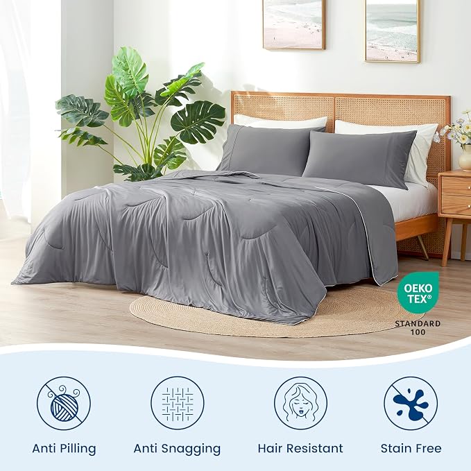 Cozy Bliss Cooling Comforter Queen Size, Reversible Lightweight Cooling Blankets - Image 6